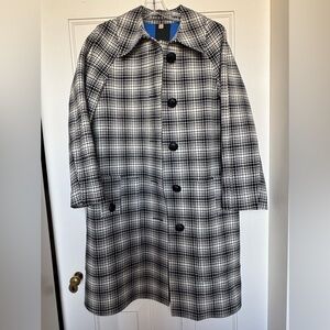 Burberry Black and White Check Trench Coat